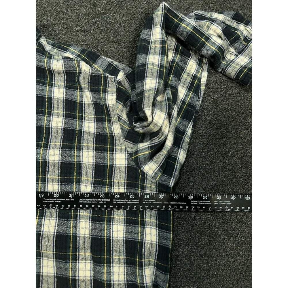 LL Bean Flannel Shirt Men's 2XL Button Down Green Plaid Traditional Fit Gorpcore